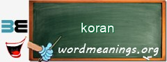 WordMeaning blackboard for koran